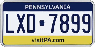 PA license plate LXD7899
