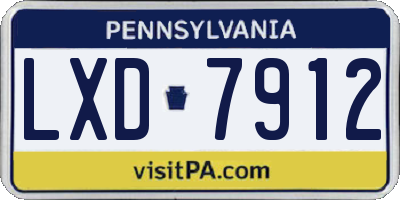 PA license plate LXD7912