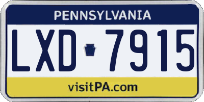 PA license plate LXD7915