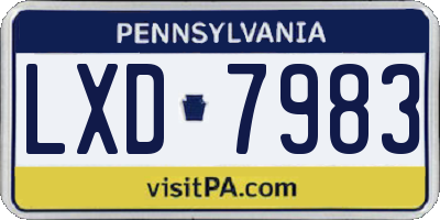 PA license plate LXD7983