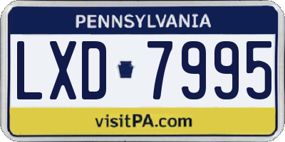 PA license plate LXD7995