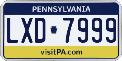 PA license plate LXD7999