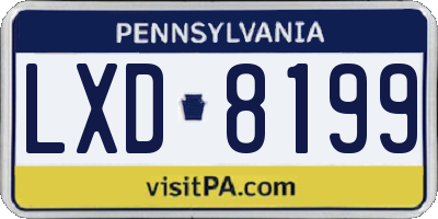 PA license plate LXD8199