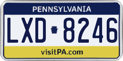 PA license plate LXD8246
