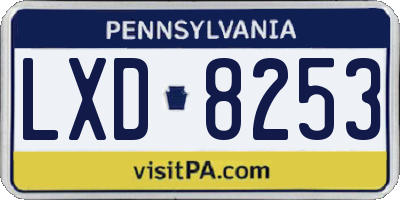 PA license plate LXD8253