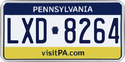 PA license plate LXD8264