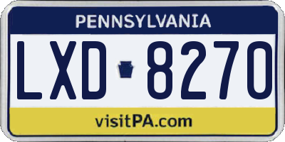 PA license plate LXD8270