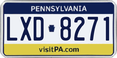 PA license plate LXD8271