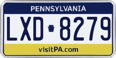 PA license plate LXD8279