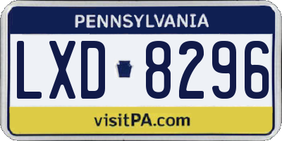 PA license plate LXD8296