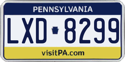 PA license plate LXD8299