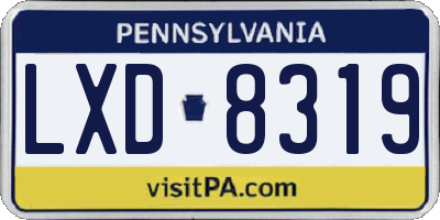 PA license plate LXD8319