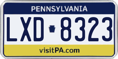 PA license plate LXD8323
