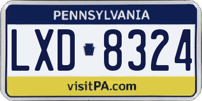 PA license plate LXD8324