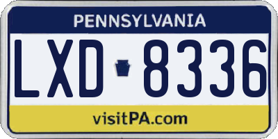 PA license plate LXD8336