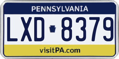 PA license plate LXD8379