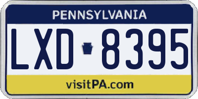 PA license plate LXD8395