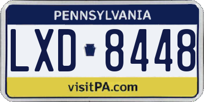 PA license plate LXD8448