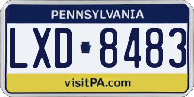 PA license plate LXD8483