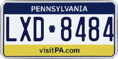 PA license plate LXD8484