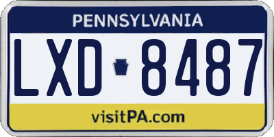 PA license plate LXD8487