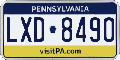 PA license plate LXD8490