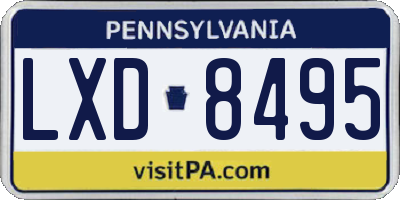 PA license plate LXD8495