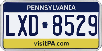 PA license plate LXD8529