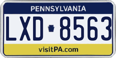 PA license plate LXD8563