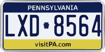 PA license plate LXD8564