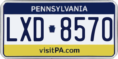 PA license plate LXD8570