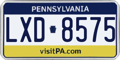 PA license plate LXD8575