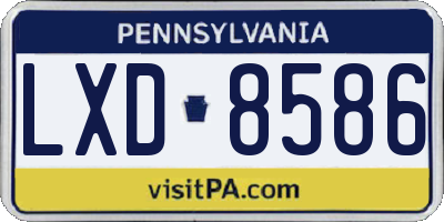 PA license plate LXD8586