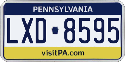 PA license plate LXD8595