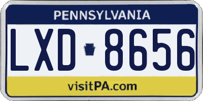 PA license plate LXD8656
