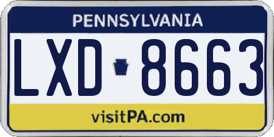 PA license plate LXD8663