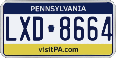 PA license plate LXD8664
