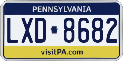 PA license plate LXD8682