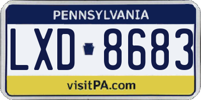 PA license plate LXD8683