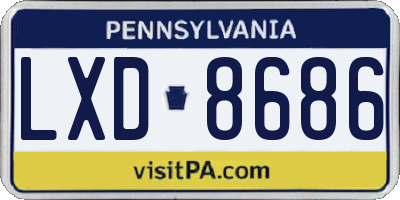 PA license plate LXD8686