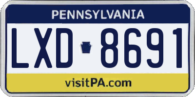PA license plate LXD8691
