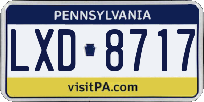 PA license plate LXD8717