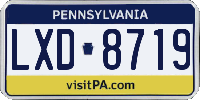 PA license plate LXD8719