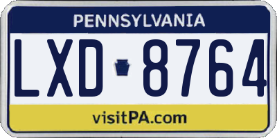 PA license plate LXD8764