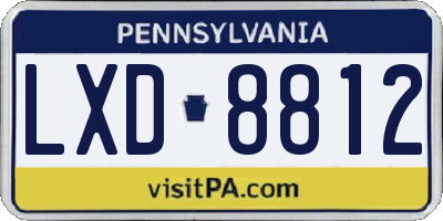 PA license plate LXD8812