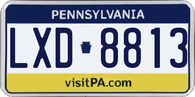 PA license plate LXD8813