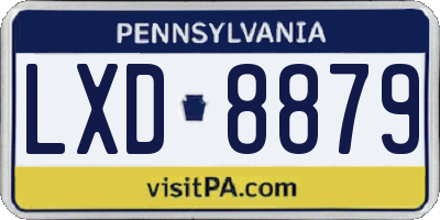 PA license plate LXD8879