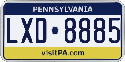 PA license plate LXD8885