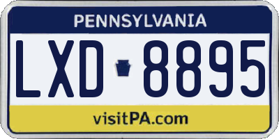 PA license plate LXD8895