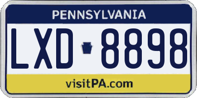 PA license plate LXD8898